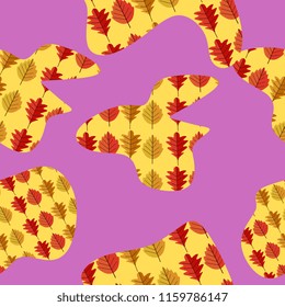 Autumn abstract pattern with floral leaves