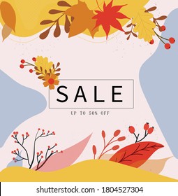 Autumn abstract square art templates with floral and geometric elements.  Design templates for social media, stylish.
Set of abstract background. 