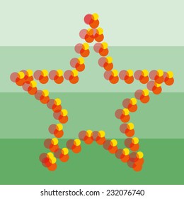 autumn abstract star on the green background