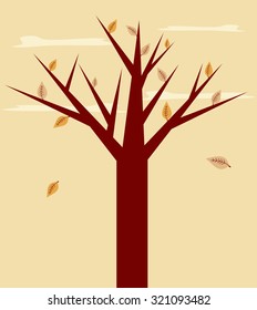 autumn abstract tree vector seasonal illustration