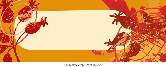Autumn Autumn Abstract Trendy Background with leaves berries grunge style Vector hand drawn Thanksgiving Collection Invitation Poster Postcard Poster Decorations Flyer Advertisement Sale Sale Discount