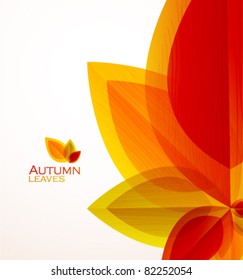 Autumn abstract vector background. Orange leaves