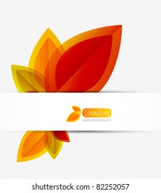 Autumn abstract vector background. Orange leaves