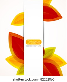 Fondo vector abstracto de otoño. Hojas naranjas