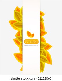 Autumn abstract vector background. Orange leaves