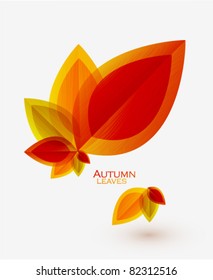 Autumn abstract vector background. Orange leaves