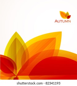 Autumn abstract vector background. Orange leaves