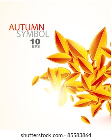 Autumn abstract vector background. Orange leaves