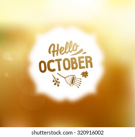 Autumn abstract vector banner. Typographic greeting card design