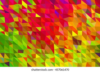 Autumn abstract vector. Low poly abstract background in autumn vivid colors.