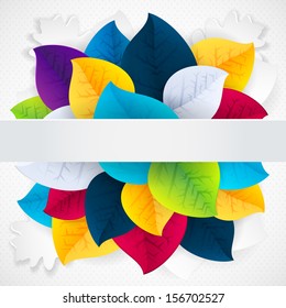 Autumn abstract vector seamless background. Oak leaf simple shapes and colors 