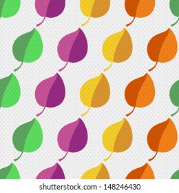 Autumn abstract vector seamless pattern. simple shapes and bright colors for the fabric,  web,  print. rainbow colors and polka dot pattern will make fun of you