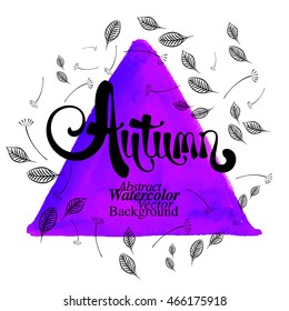 Autumn. Abstract watercolor purple vector background