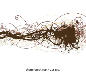 autumn abstraction vector floral & grunge illustration