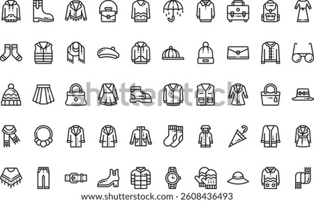 Autumn accessories icons High-Quality Vector Icons Collection with Editable Stroke. Ideal for Professional and Creative Projects