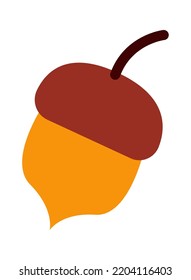Autumn acorn. Fall Plant icon. Vector illustration