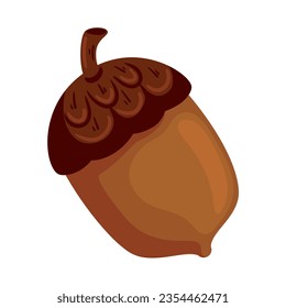 autumn acorn nut icon isolated