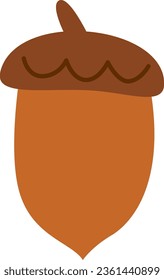 Autumn Acorn from Oak Tree Vector Illustration