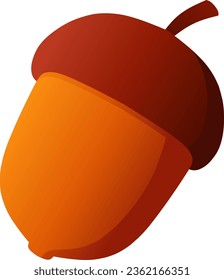 Ilustración vectorial de bellota de otoño. Maíz de árbol de temporada de otoño con color de gradiente. Recurso gráfico de otoño para icono, signo, símbolo o decoración. Icono de maíz para la temporada de otoño, nuez, alimento, semilla o planta