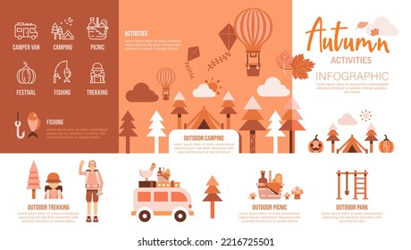 Autumn activities infographic design template. design Vector.