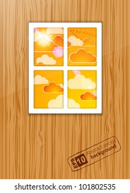 Autumn after a window. Vector