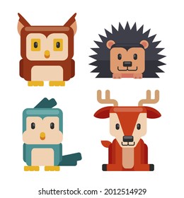 Autumn animals. Fall october season. Wild forest animals, wildlife.  Autumn woodland children design background. Orange nature. Baby vector illustration. 