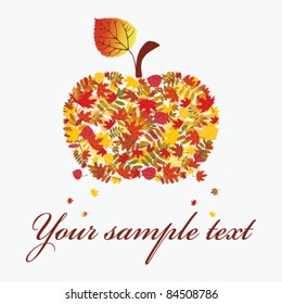 Autumn apple on a white background. Vector illustration eps.10.
