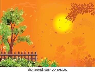 autumn is approaching. vector images related to autumn appear. We offer one of the background designs to welcome autumn. success anytime