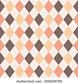 Autumn Argyle Seamless Pattern. Fabric texture background