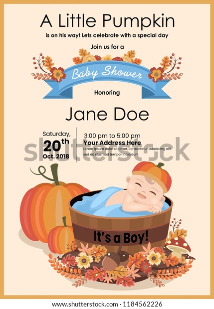 Fall Themed Baby Shower Invitations : Sweet Watercolor Fall Little