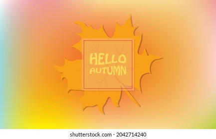 Autumn background. Abstract composition of mixed bright colors. A maple leaf.