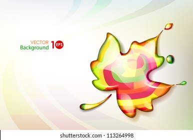 Autumn background. Abstract maple leaf. Vector eps 10.