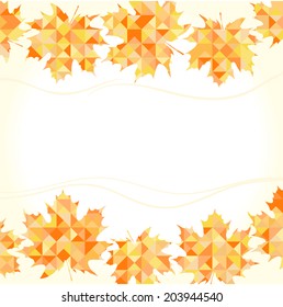 Autumn background with abstract maple leaves.