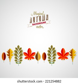 Autumn background abstract poster, Colorful vector leafs design