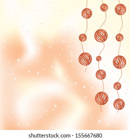 Autumn background with balls on strings