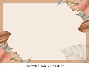 Autumn Background Banner leaf wedding invitation template Landscape