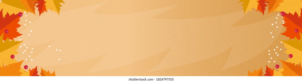 Autumn background. Banner for text. Postcard. Vector illustration.