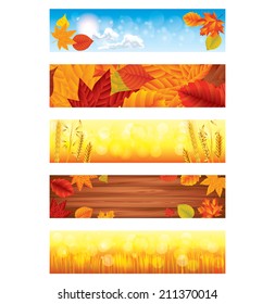 Autumn background banners vector