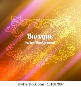 autumn background with baroque elements - vector illustration