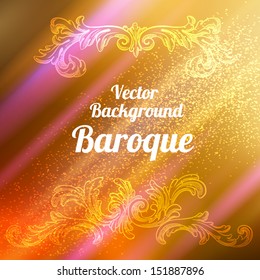 autumn background with baroque elements - vector illustration