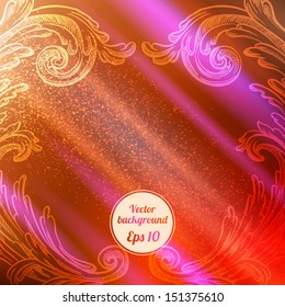 autumn background with baroque & triangle elements - vector illustration