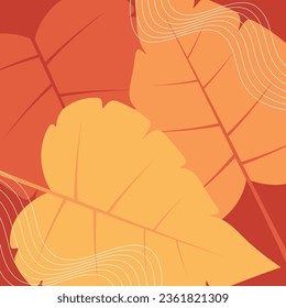 autumn background with beautiful leaf icons. vector illustration for greeting cards, flyers, banners, social media, wallpapers.