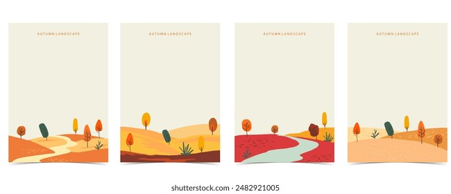 autumn background with beautiful natural scene for a4 vertical design