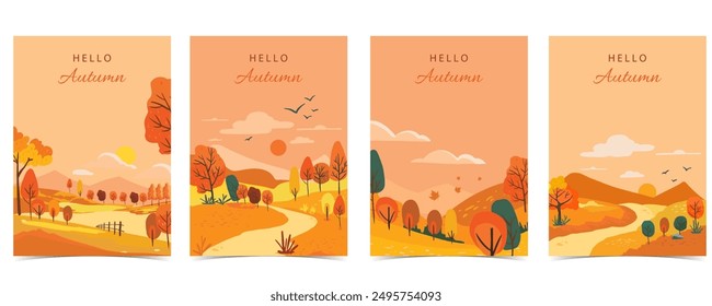 fondo de otoño con el escenario natural hermoso para el diseño de la Vertical a4