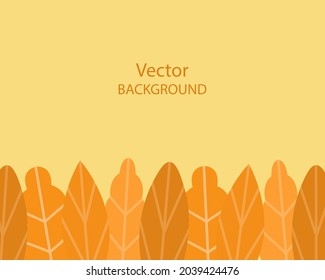 Autumn background with big orange leaves from below and copyspace. Fall vector illustration. Seasonal template for website, banner, wallpaper, poster, social media, placard, greeting card, flyer