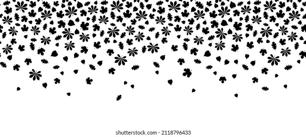 Autumn background with black leaf fall.