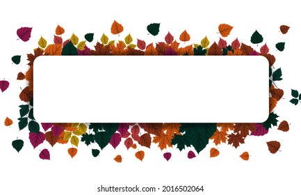 Autumn background with blank paper sign