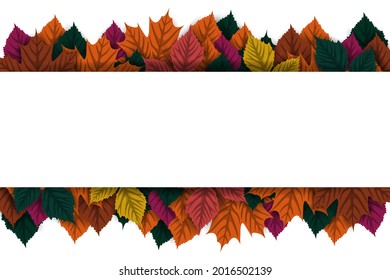 Autumn background with blank paper sign