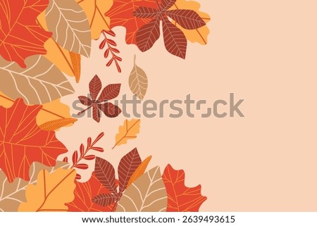 Autumn background with bright creative autumn leaves, with space for text. Frame with autumn leaves. Vector.