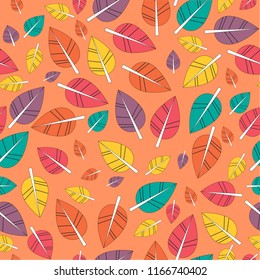 autumn background of bright leaves